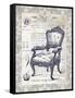 Indigo Chair II-Gwendolyn Babbitt-Framed Stretched Canvas