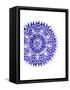 Indigo Coastal Pattern-Jace Grey-Framed Stretched Canvas