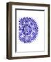 Indigo Coastal Pattern-Jace Grey-Framed Art Print