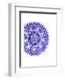 Indigo Coastal Pattern-Jace Grey-Framed Art Print