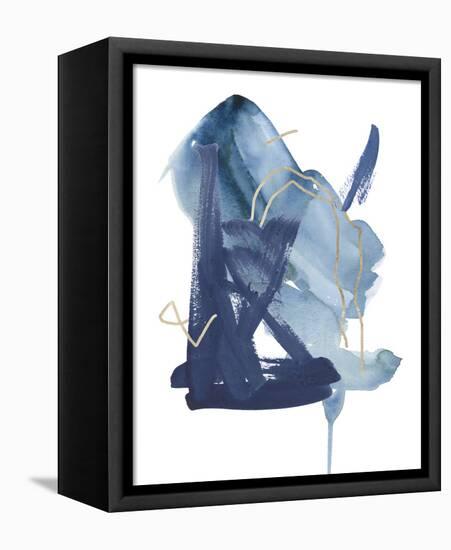 Indigo Collide II-Melissa Wang-Framed Stretched Canvas