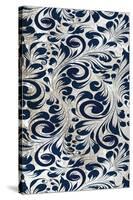 Indigo Damask Panel 2-Kimberly Allen-Stretched Canvas