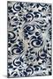 Indigo Damask Panel 2-Kimberly Allen-Mounted Art Print