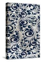 Indigo Damask Panel 2-Kimberly Allen-Stretched Canvas