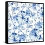 Indigo Dandelion-Aimee Wilson-Framed Stretched Canvas