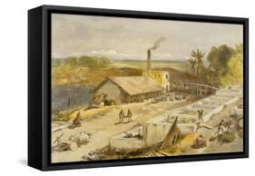Indigo Factory - Bengal, from 'India Ancient and Modern', 1867 (Colour Litho)-William 'Crimea' Simpson-Framed Stretched Canvas