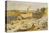 Indigo Factory - Bengal, from 'India Ancient and Modern', 1867 (Colour Litho)-William 'Crimea' Simpson-Stretched Canvas
