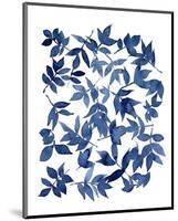 Indigo Fallen Leaves I-Emma Scarvey-Mounted Art Print