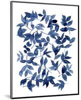 Indigo Fallen Leaves II-Emma Scarvey-Mounted Art Print