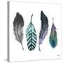 Indigo Feathers-Elizabeth Medley-Stretched Canvas