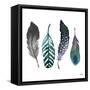 Indigo Feathers-Elizabeth Medley-Framed Stretched Canvas