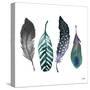 Indigo Feathers-Elizabeth Medley-Stretched Canvas