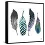 Indigo Feathers-Elizabeth Medley-Framed Stretched Canvas