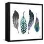 Indigo Feathers-Elizabeth Medley-Framed Stretched Canvas