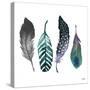 Indigo Feathers-Elizabeth Medley-Stretched Canvas