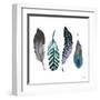 Indigo Feathers-Elizabeth Medley-Framed Art Print