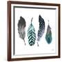 Indigo Feathers-Elizabeth Medley-Framed Art Print
