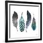 Indigo Feathers-Elizabeth Medley-Framed Art Print