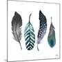 Indigo Feathers-Elizabeth Medley-Mounted Art Print