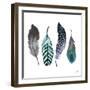 Indigo Feathers-Elizabeth Medley-Framed Art Print