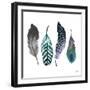 Indigo Feathers-Elizabeth Medley-Framed Art Print