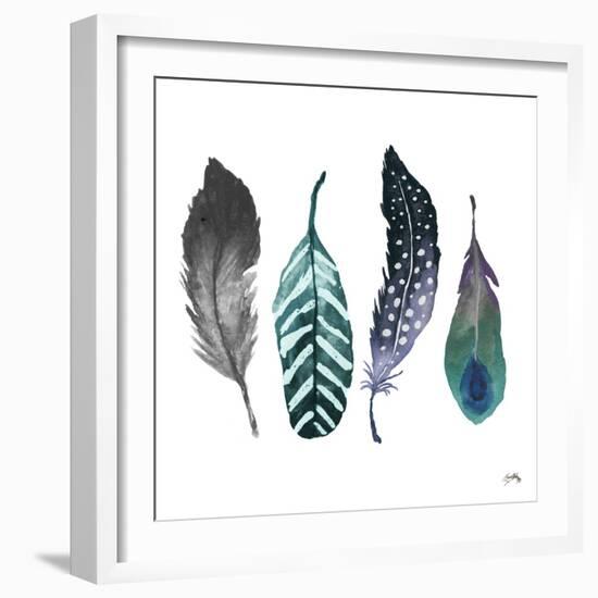 Indigo Feathers-Elizabeth Medley-Framed Art Print