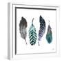 Indigo Feathers-Elizabeth Medley-Framed Art Print