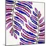 Indigo Fern Leaf Pattern-Cat Coquillette-Mounted Giclee Print