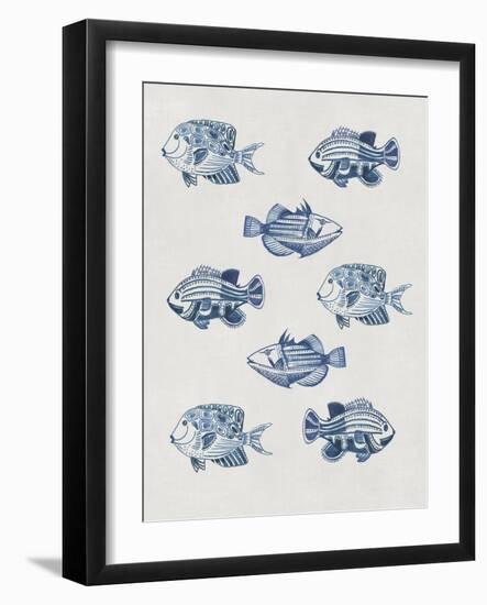 Indigo Fishes-Aimee Wilson-Framed Art Print