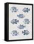 Indigo Fishes-Aimee Wilson-Framed Stretched Canvas