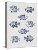 Indigo Fishes-Aimee Wilson-Stretched Canvas