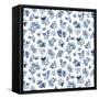 Indigo Floral 100-Yachal Design-Framed Stretched Canvas