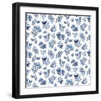 Indigo Floral 100-Yachal Design-Framed Giclee Print