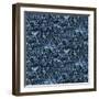 Indigo Floral 300-Yachal Design-Framed Giclee Print