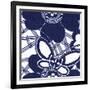 Indigo Floral Katagami I-Vision Studio-Framed Art Print