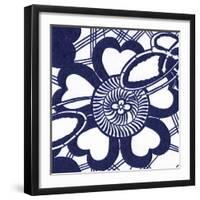 Indigo Floral Katagami II-Vision Studio-Framed Art Print