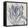 Indigo Floral on Linen I-Vision Studio-Framed Stretched Canvas