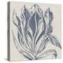 Indigo Floral on Linen I-Vision Studio-Stretched Canvas