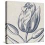 Indigo Floral on Linen IV-Vision Studio-Stretched Canvas