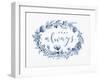 Indigo Floral Pray Always-Yachal Design-Framed Giclee Print