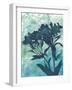 Indigo Floral Silhouette II-Megan Meagher-Framed Art Print