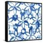 Indigo Floral-Aimee Wilson-Framed Stretched Canvas