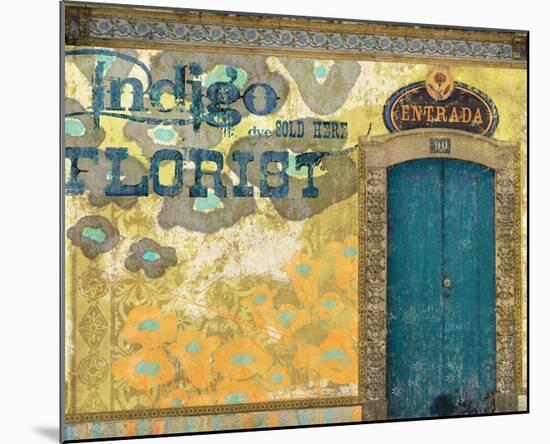 Indigo Florist-null-Mounted Art Print