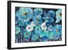 Indigo Flowers-Silvia Vassileva-Framed Art Print