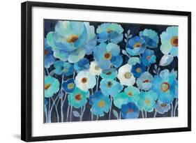 Indigo Flowers-Silvia Vassileva-Framed Art Print