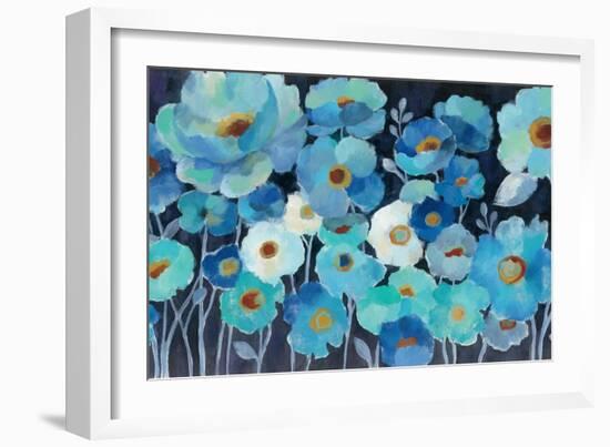 Indigo Flowers-Silvia Vassileva-Framed Art Print