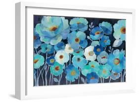 Indigo Flowers-Silvia Vassileva-Framed Art Print