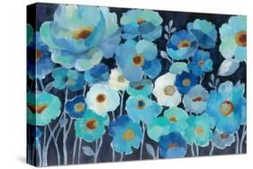 Indigo Flowers-Silvia Vassileva-Stretched Canvas