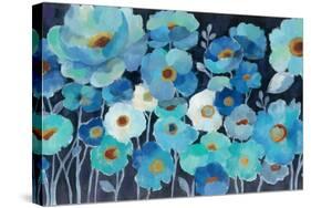 Indigo Flowers-Silvia Vassileva-Stretched Canvas