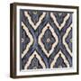 Indigo Ikat III-Paul Brent-Framed Art Print